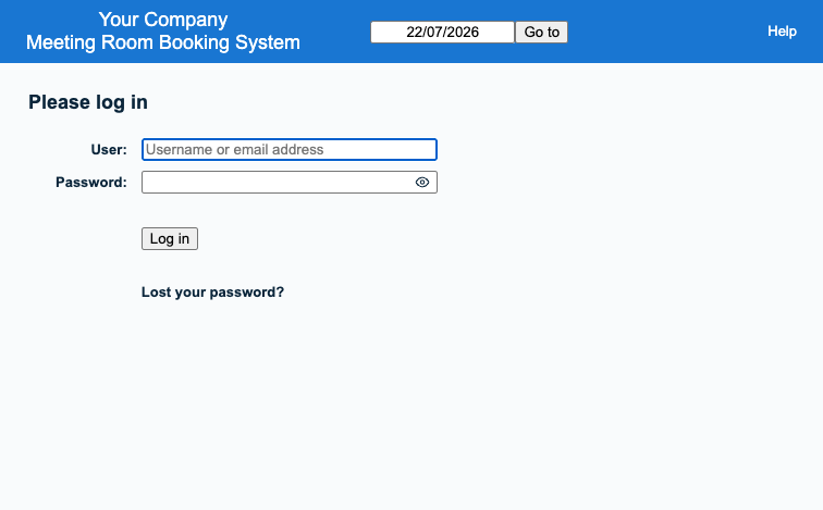 The MRBS sign in page