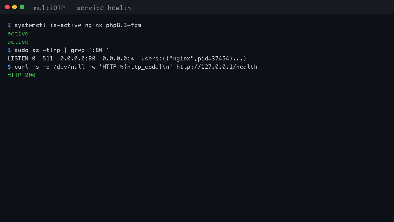 multiOTP service health
