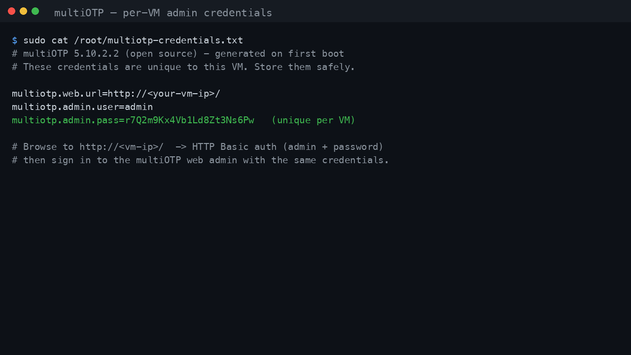 Per-VM administrator credentials