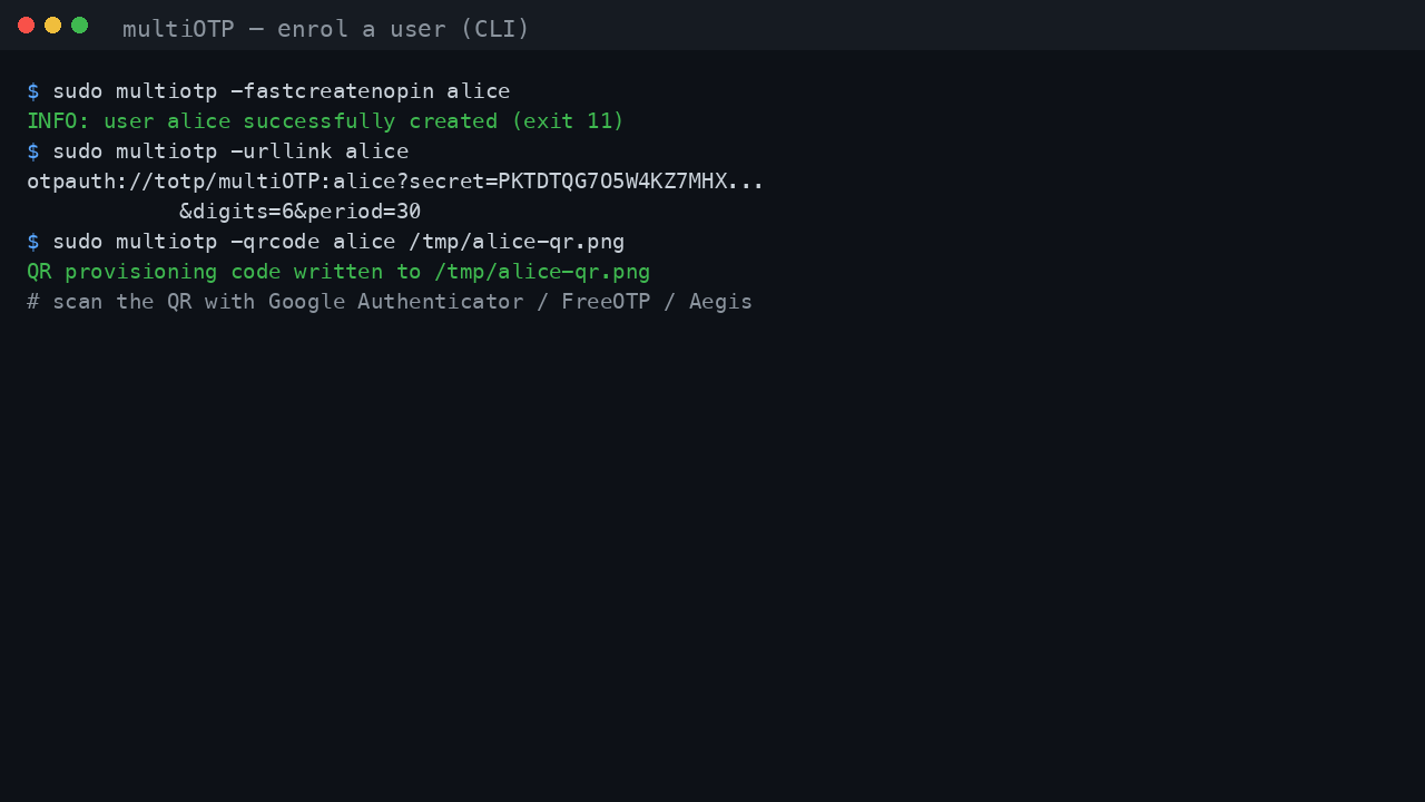 Enrol a user from the CLI