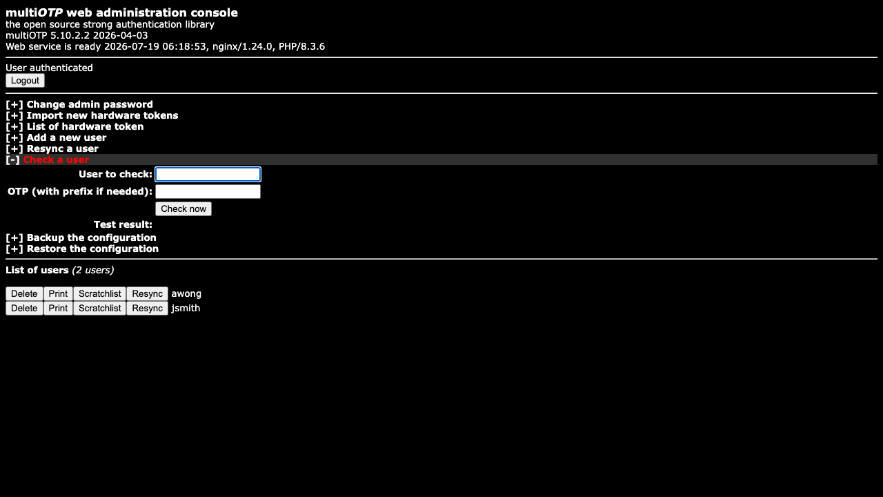 Validate a one-time password