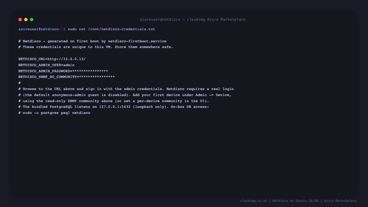 Netdisco per-VM credentials file
