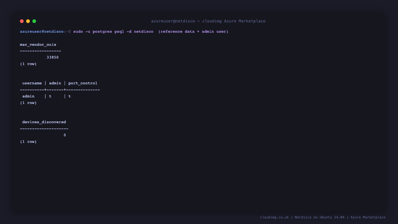 Netdisco bundled database ready