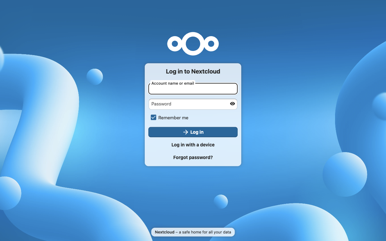 Nextcloud sign-in page