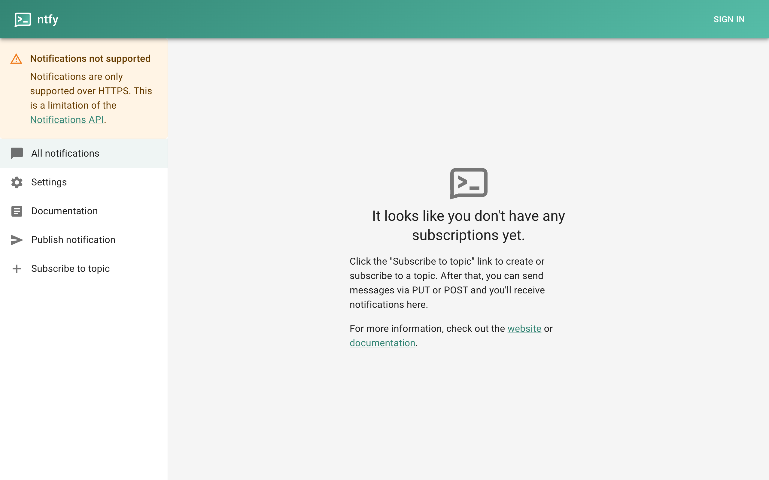 ntfy web app