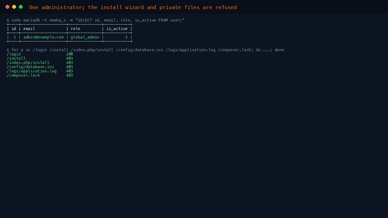 One administrator account and the refused installer