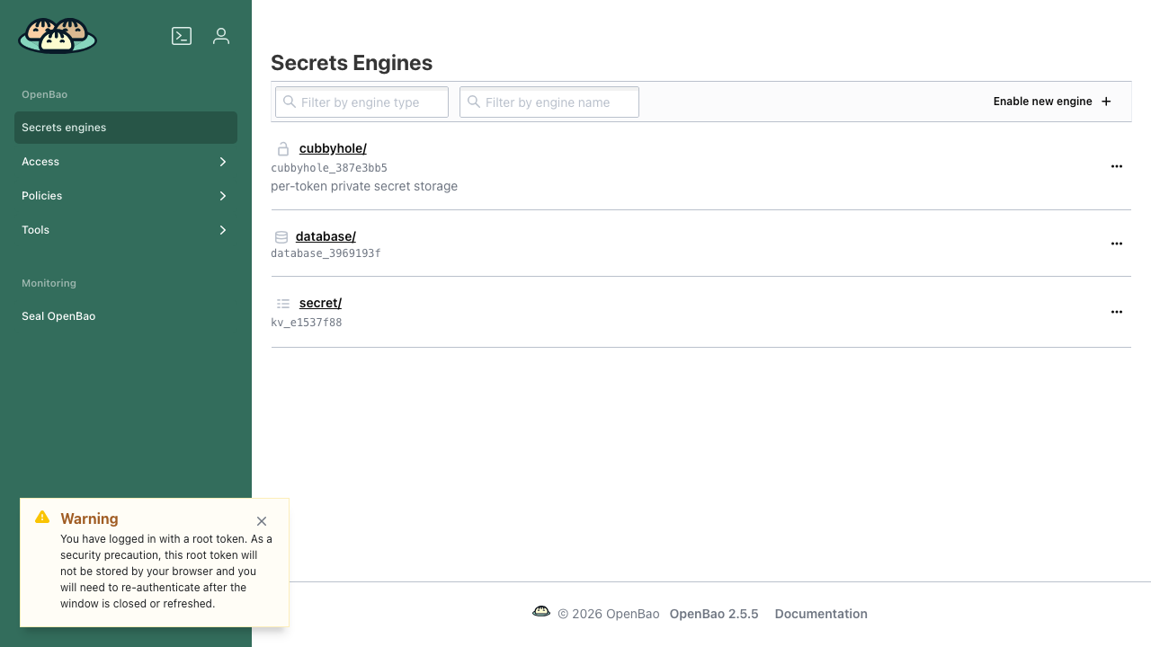 OpenBao Secrets Engines