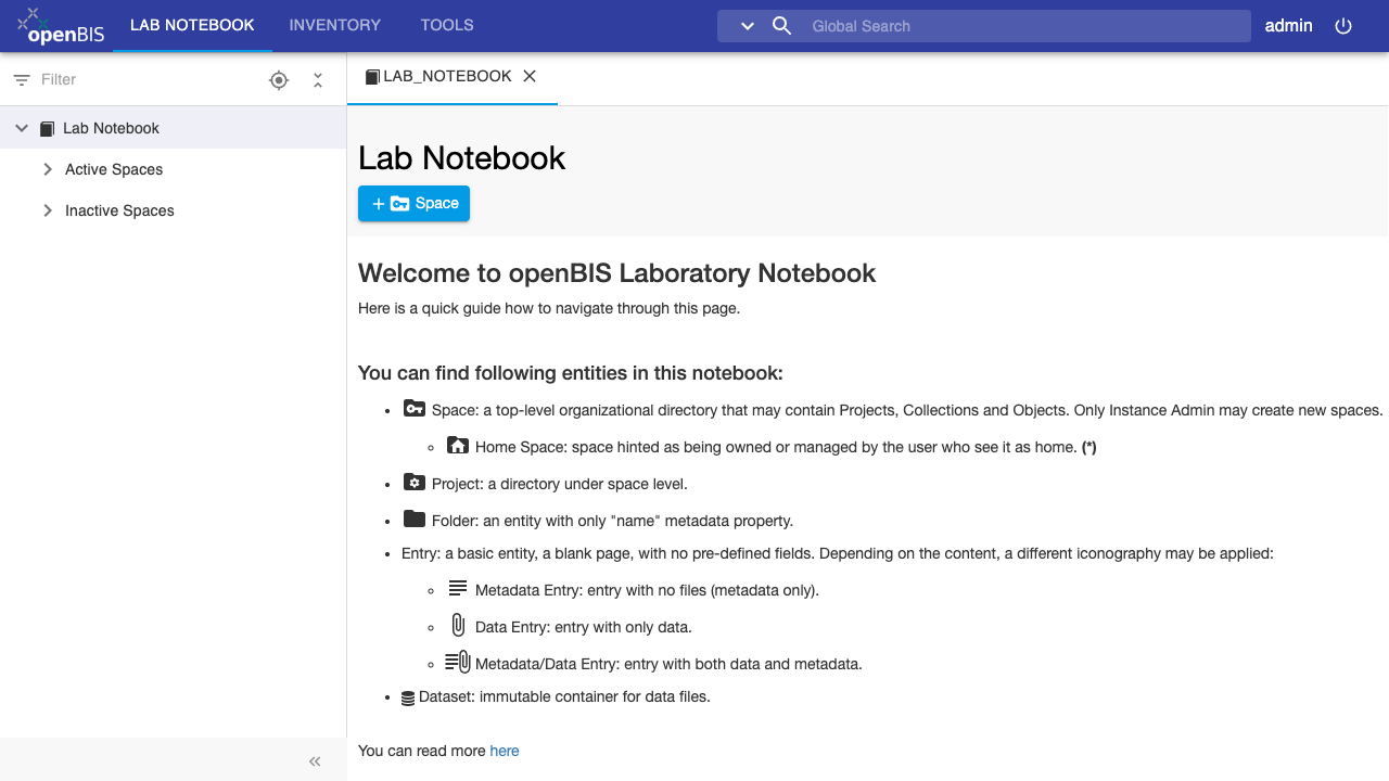 openBIS Lab Notebook