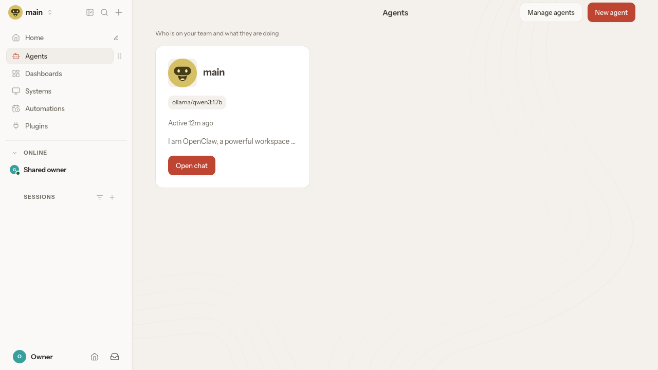 Agents in the Control UI