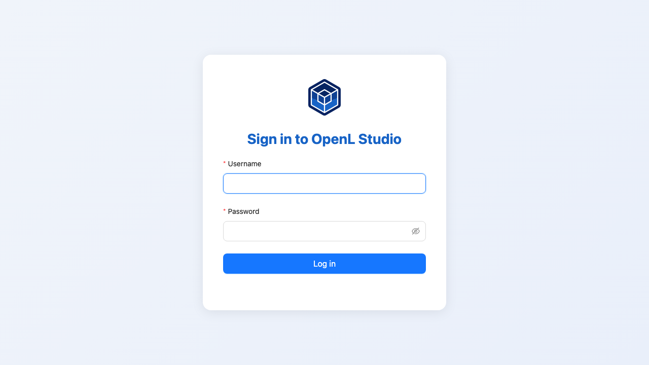 The OpenL Studio sign-in page served over HTTPS