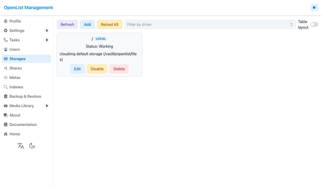 Manage, Storages with the cloudimg default storage
