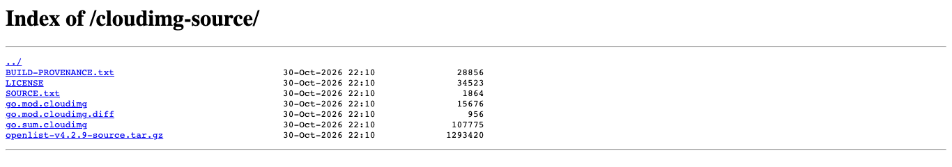 The source code directory served at /cloudimg-source/