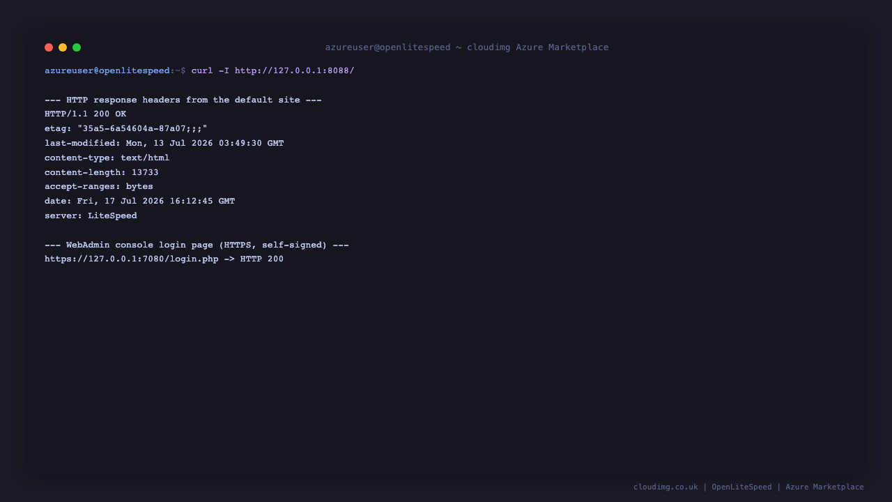 Default web site answering 200 on TCP 8088 and the WebAdmin login page reachable on TCP 7080