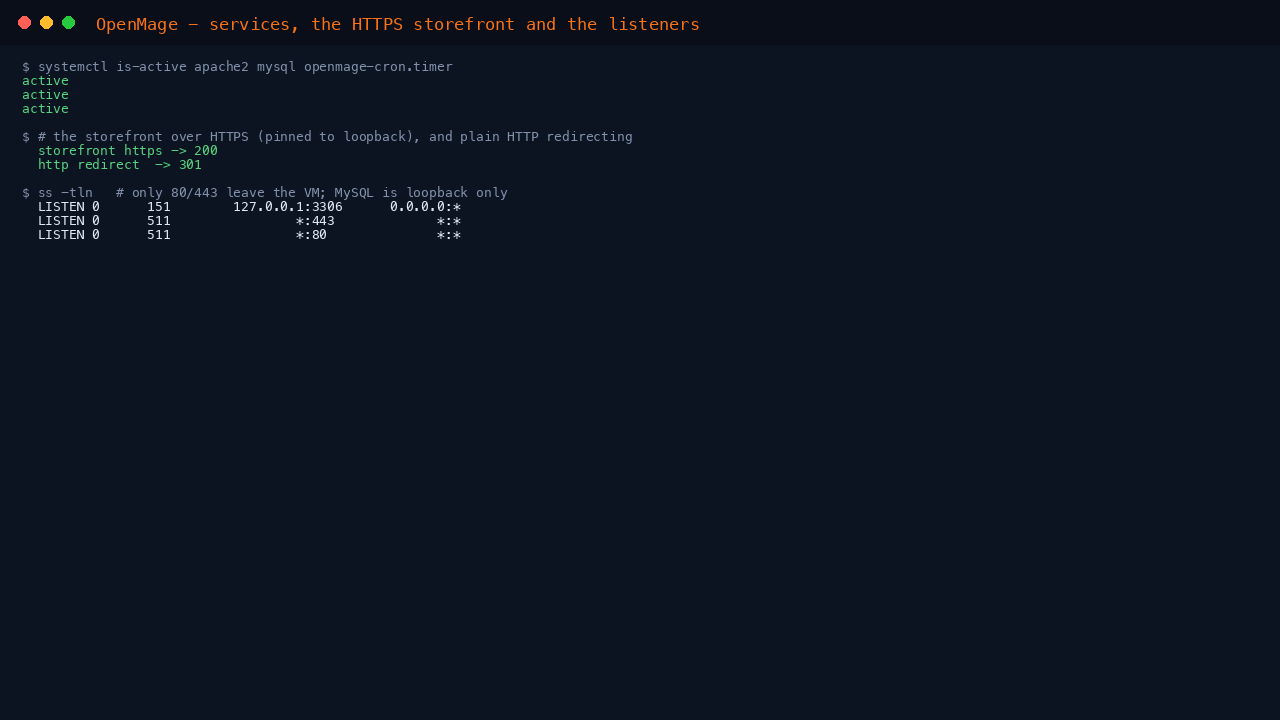 Service status and HTTPS storefront