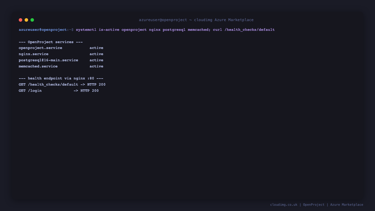 OpenProject service status on Ubuntu 24.04