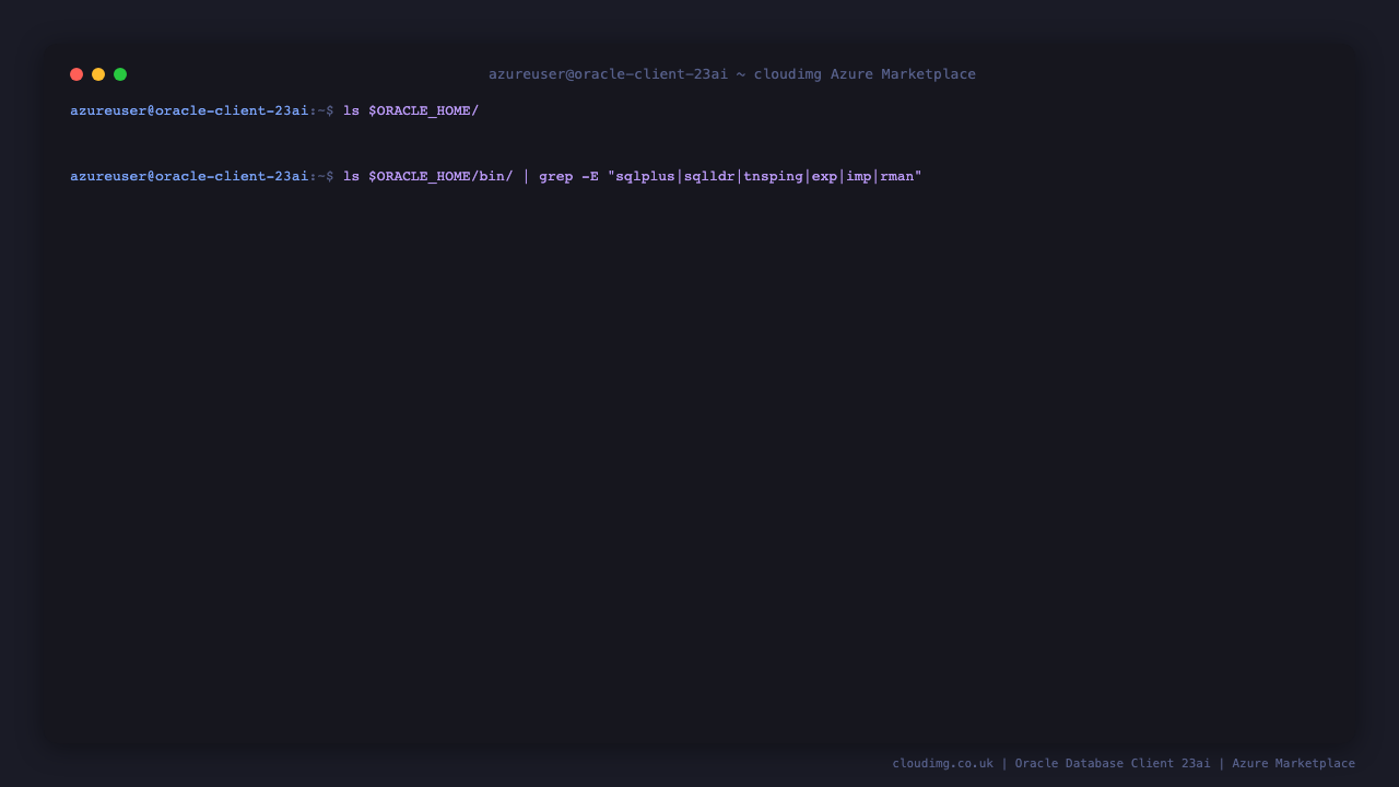 Oracle Home directory listing showing assistants, bin, jdbc, lib, network, ldap and the binary tree containing adrci, exp, expdp, imp, impdp, rman, sqlplus, sqlldr, tnsping