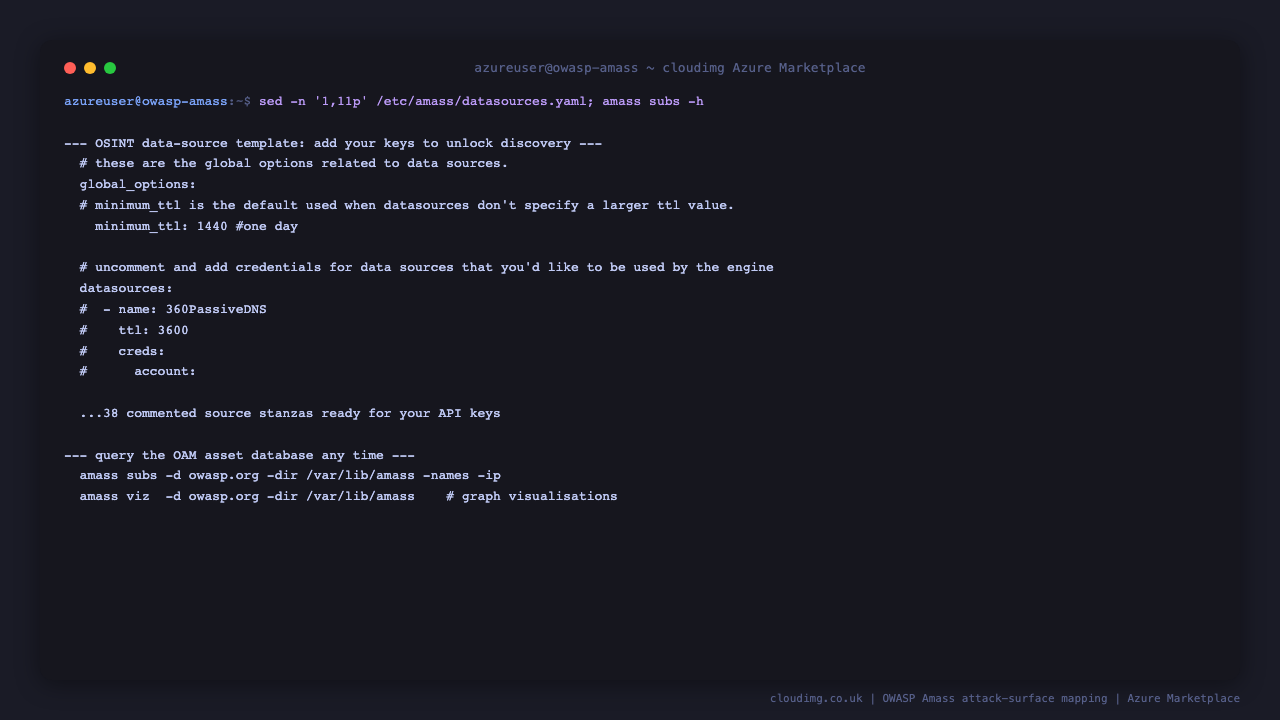 Querying the OAM asset database and the data-source template