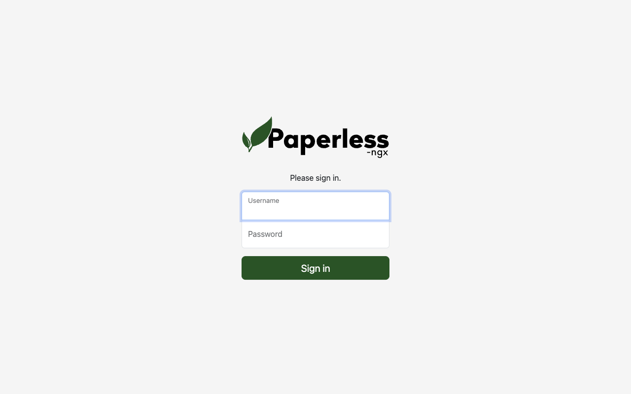 Paperless-ngx sign-in page