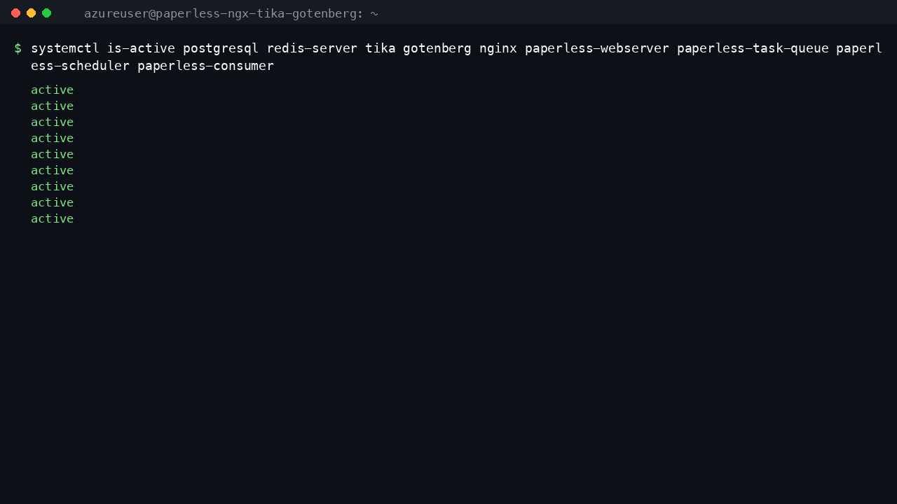 All nine services active