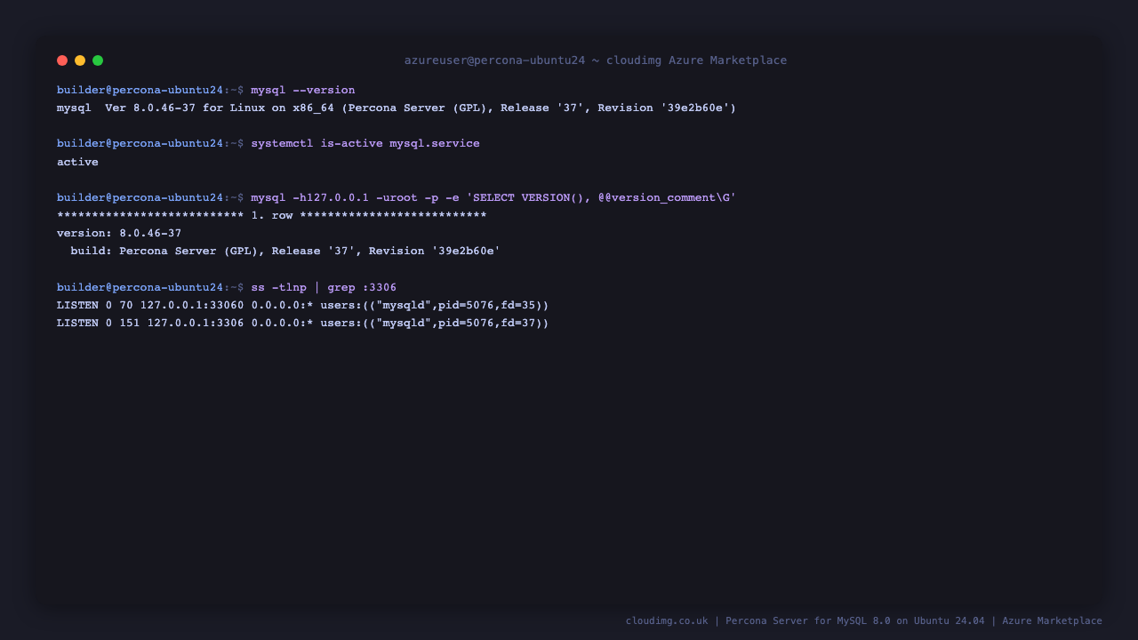 Percona Server version and loopback listener