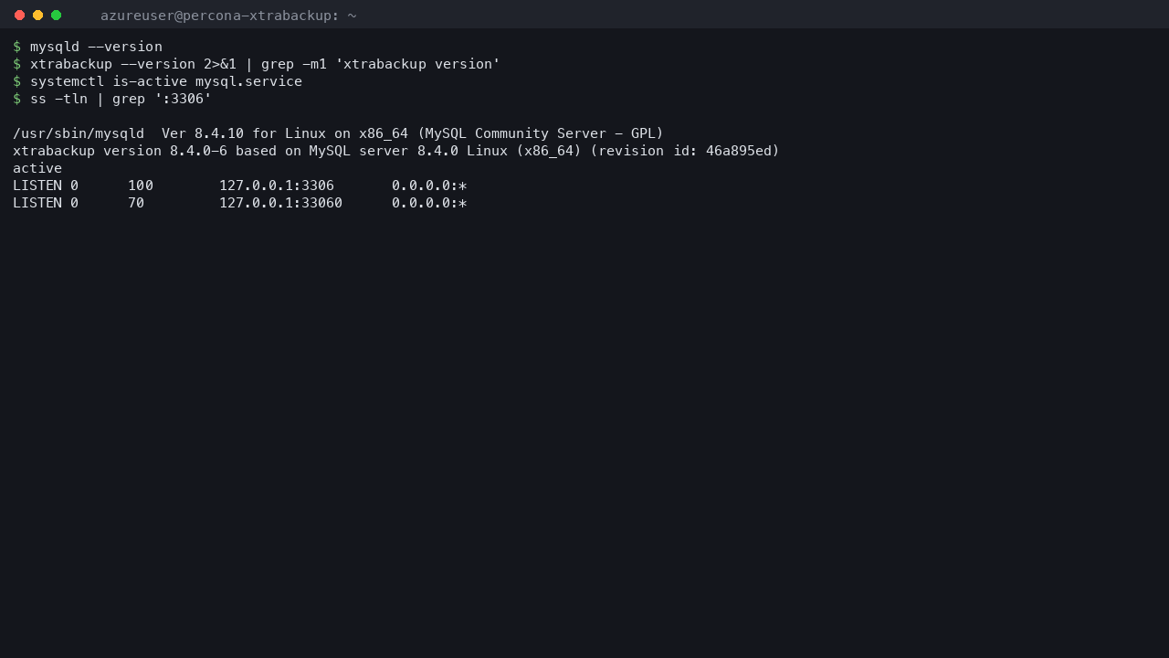 MySQL and Percona XtraBackup versions with the loopback only listener