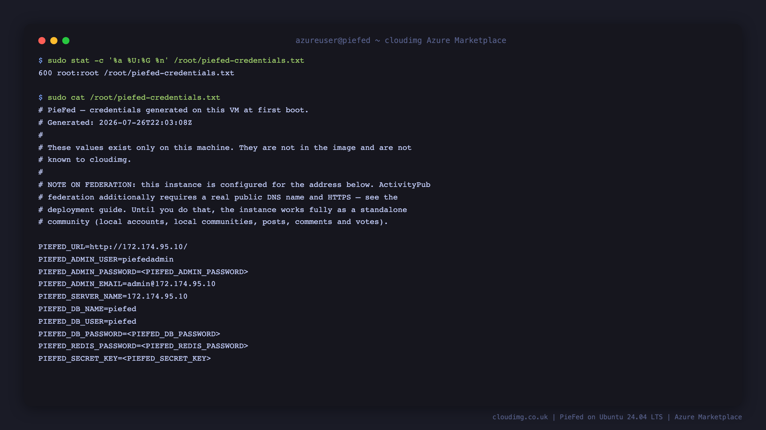 Per-VM credentials file