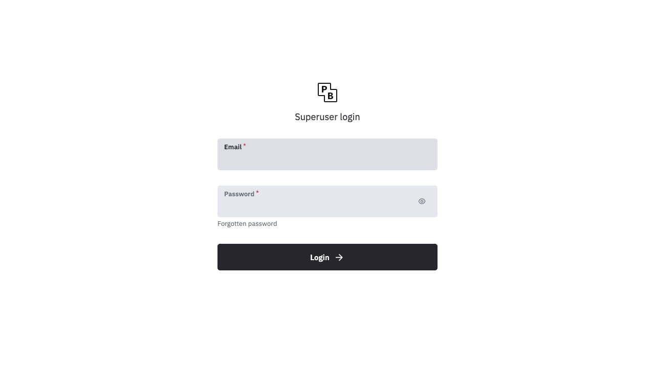 PocketBase superuser login