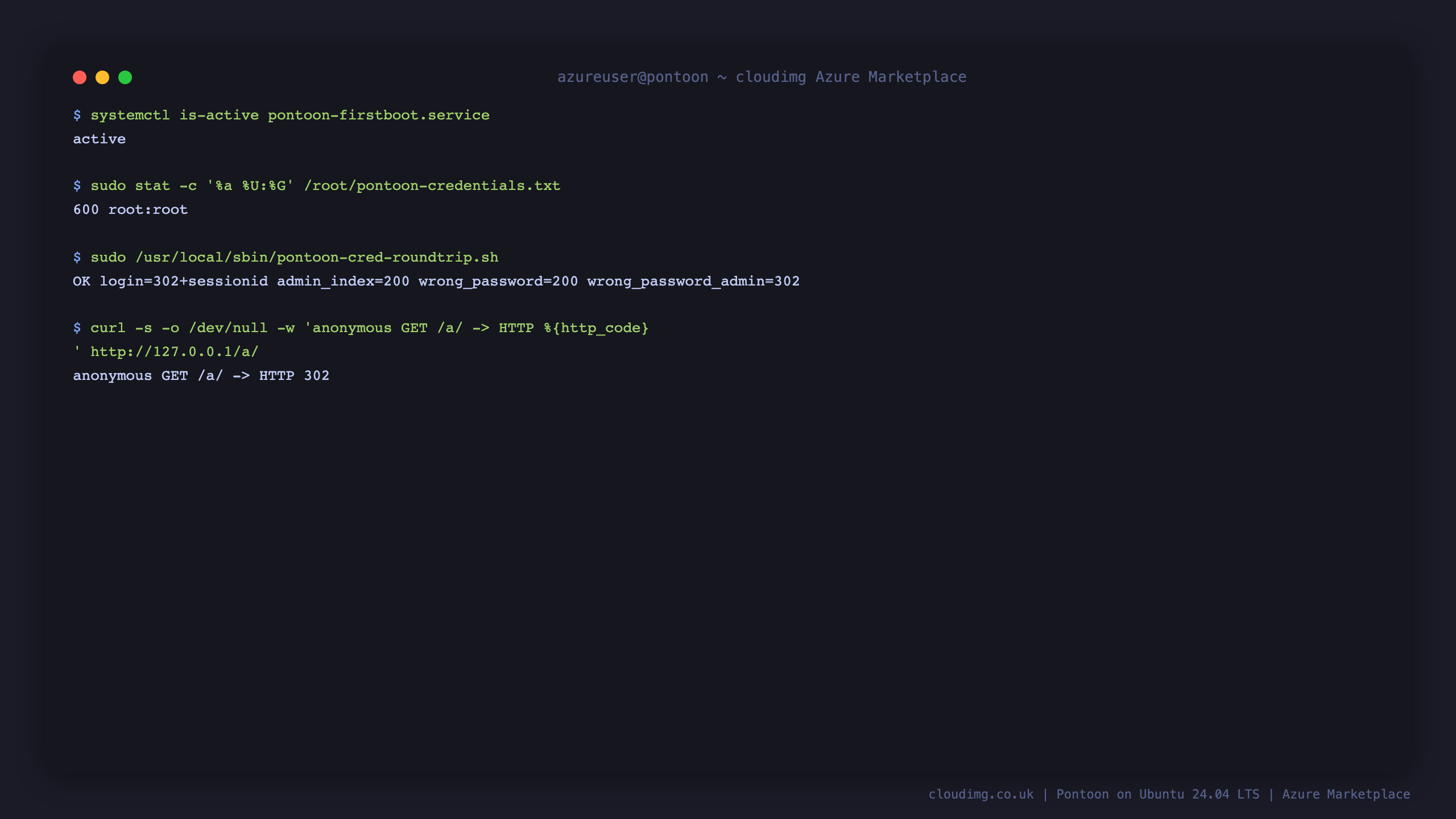 Pontoon authentication proof