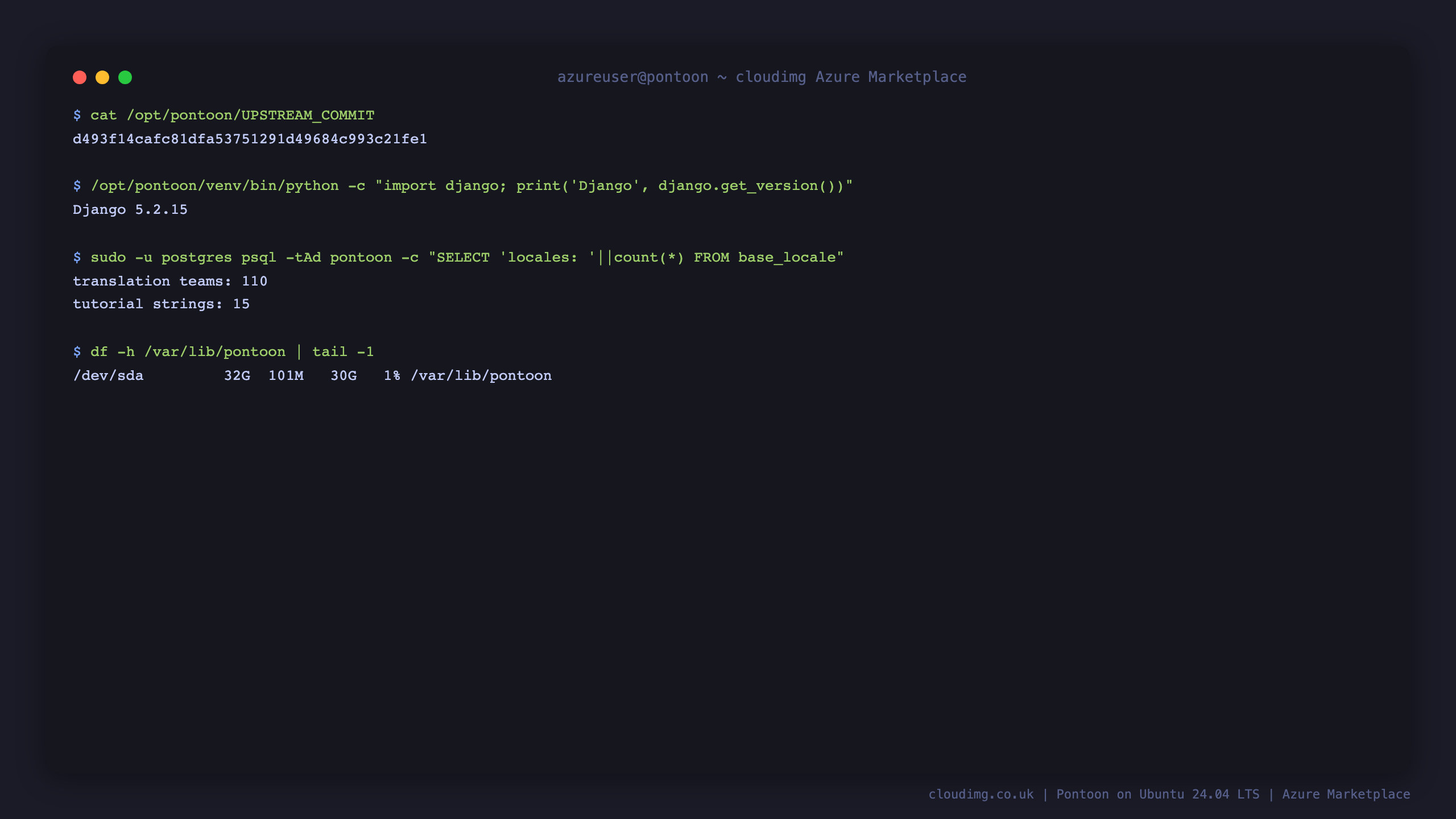 Pontoon version and shipped data