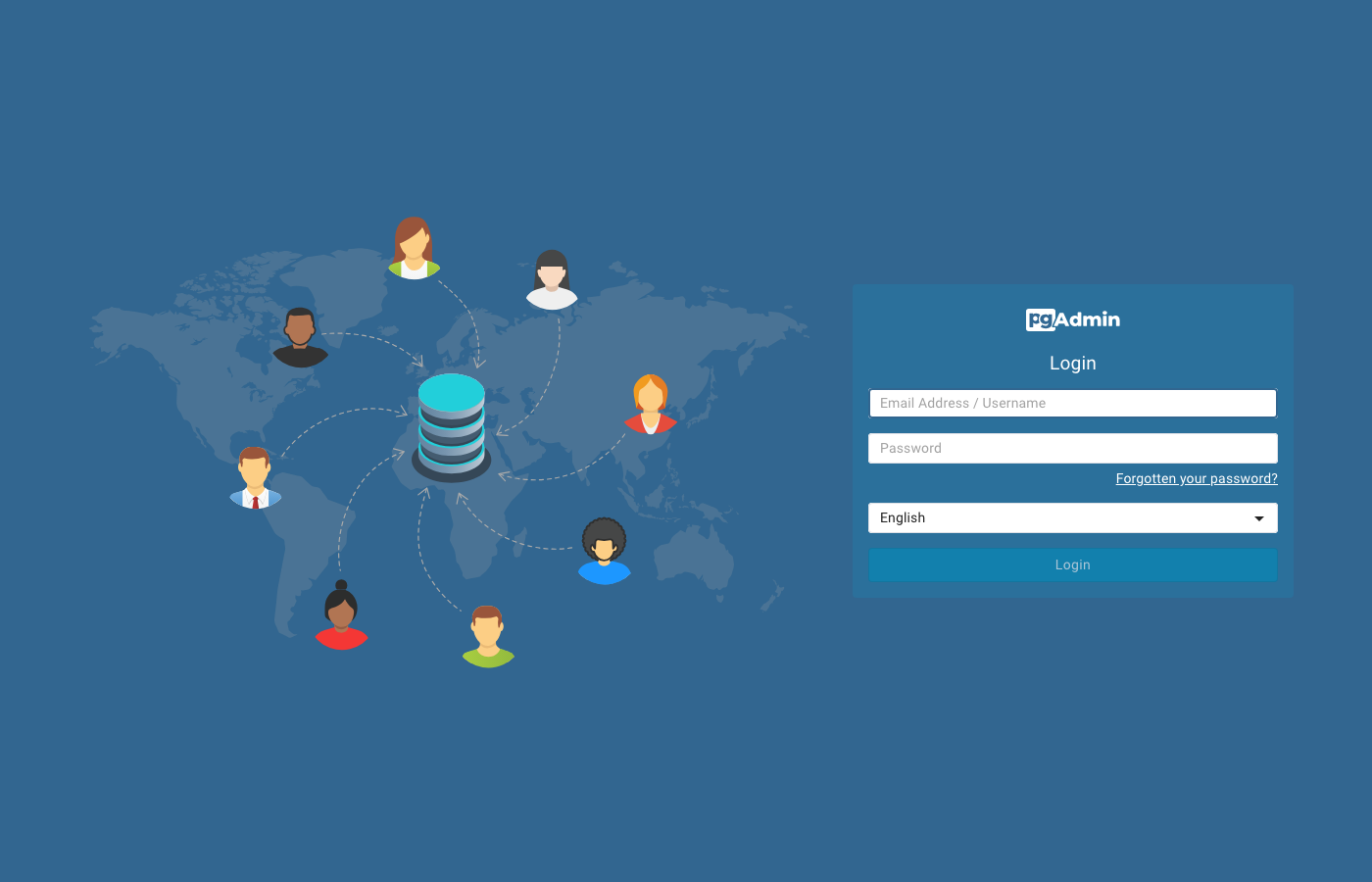 pgAdmin 4 login page