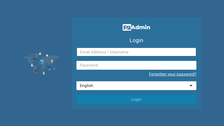 pgAdmin 4 login page