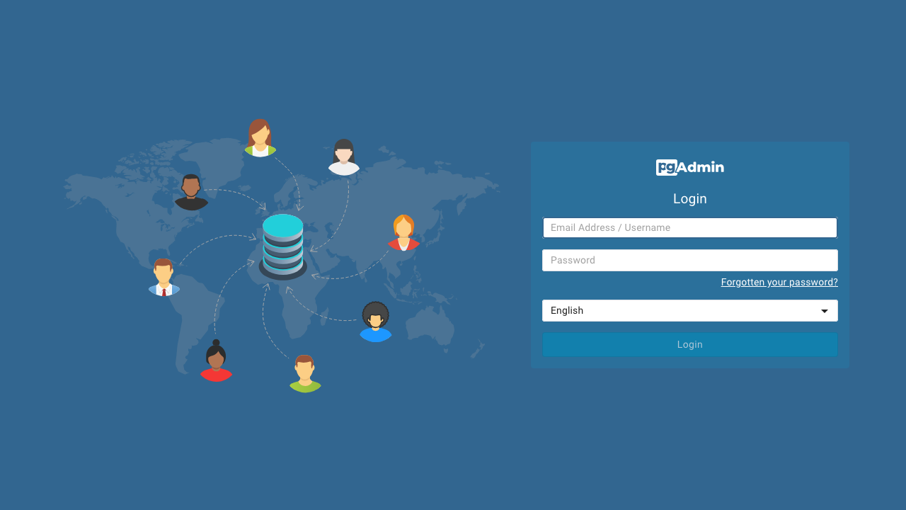 pgAdmin 4 login page