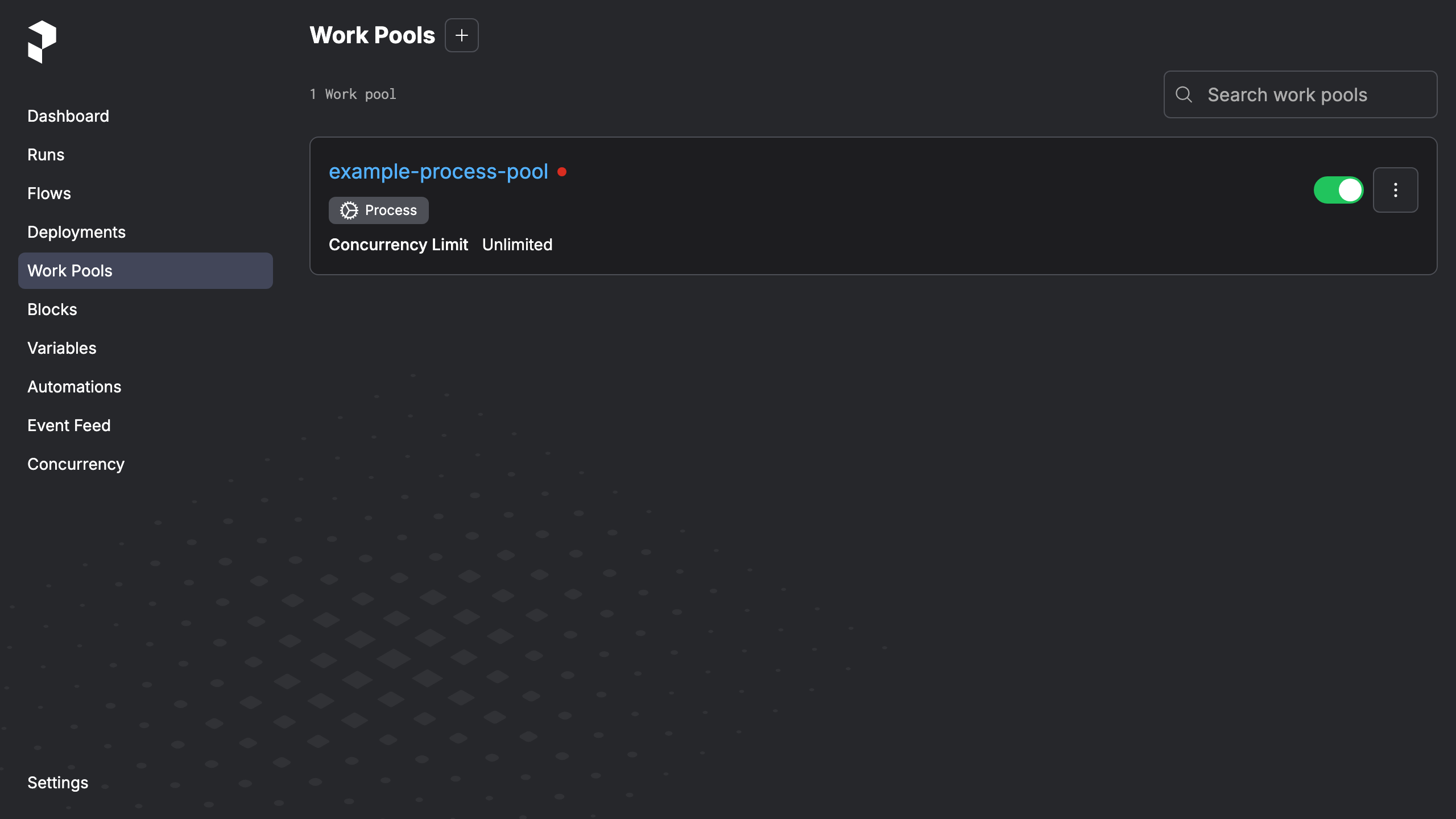 The Prefect UI work pools view