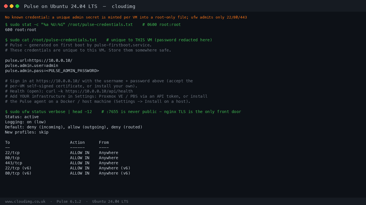 Pulse secure-by-default posture