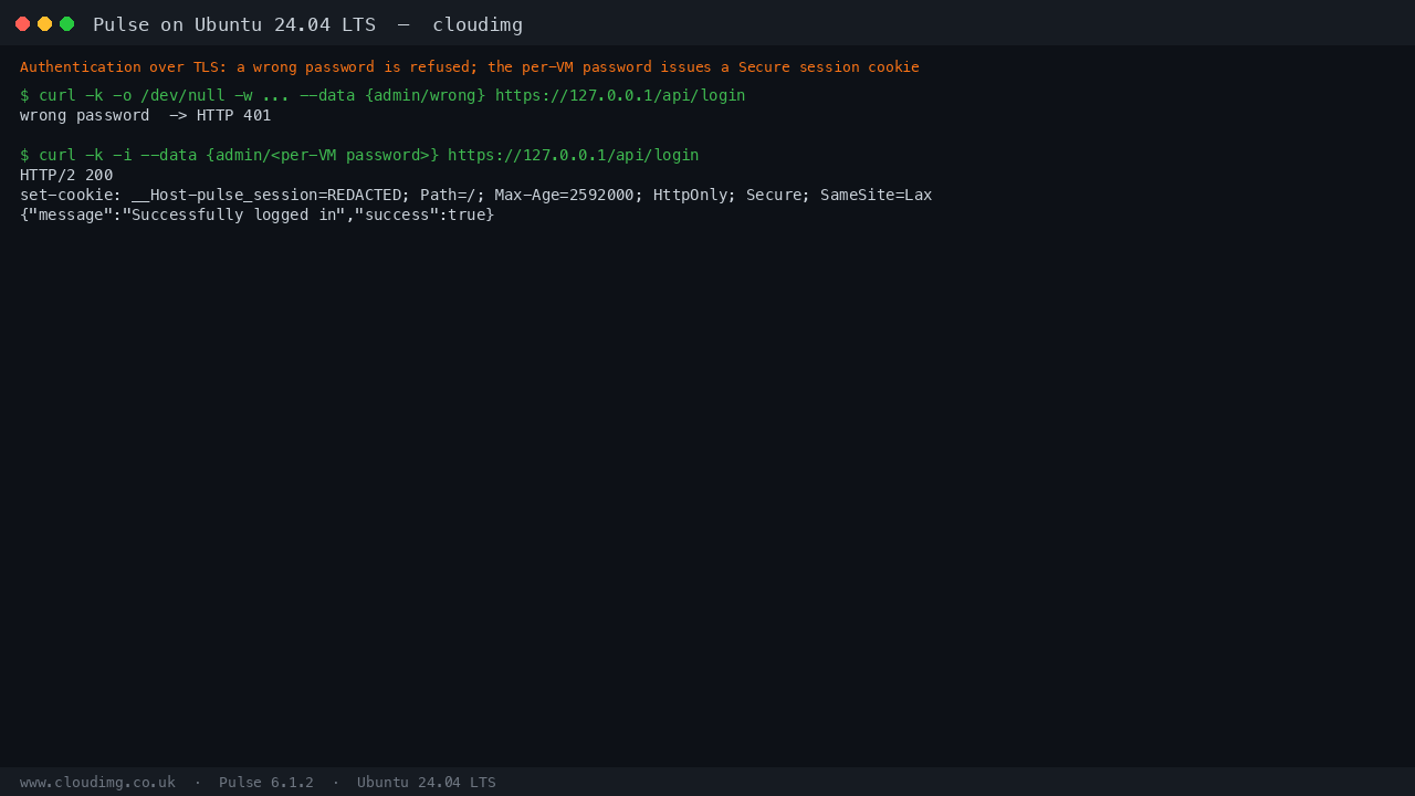 Pulse TLS authentication round-trip