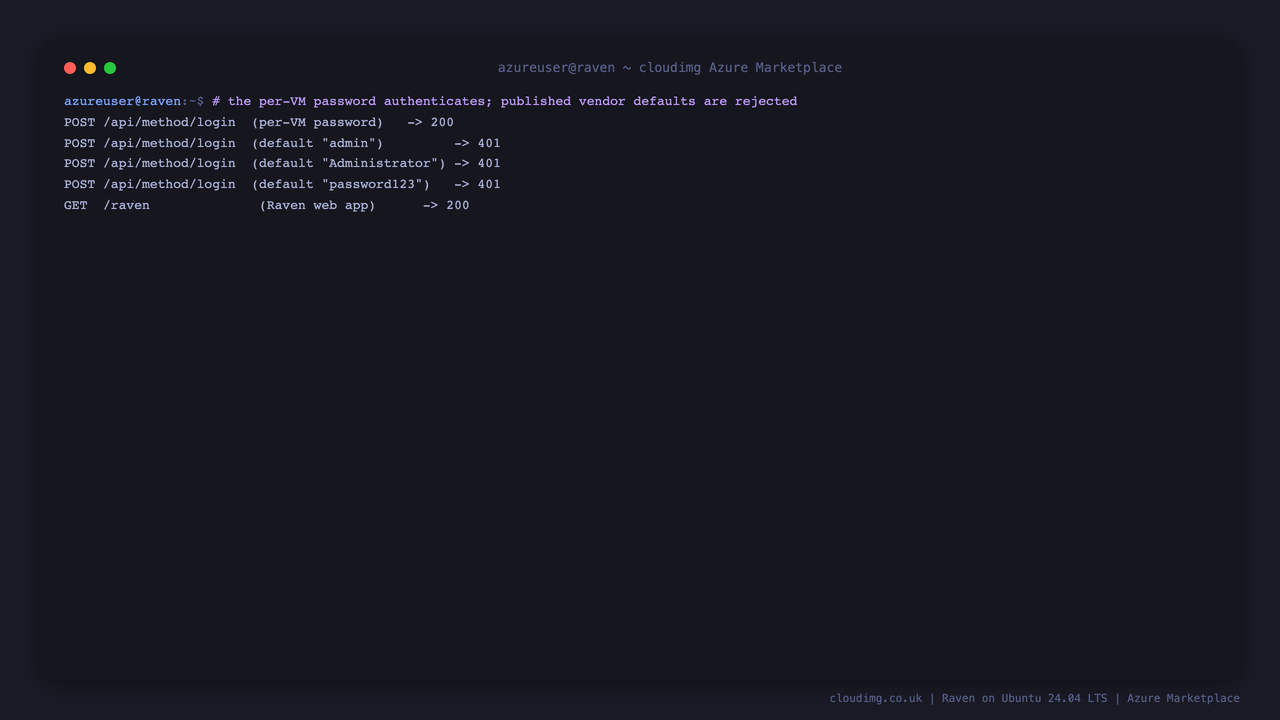Raven secure-by-default login check
