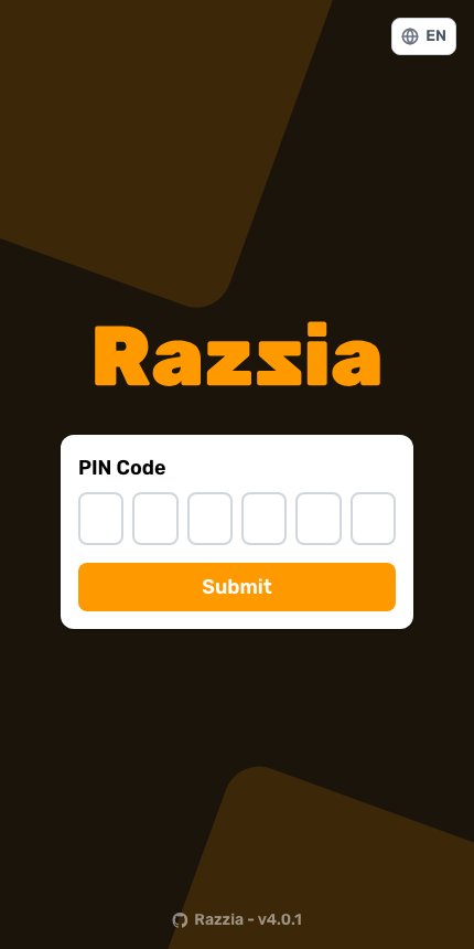 The player join screen: enter the game PIN