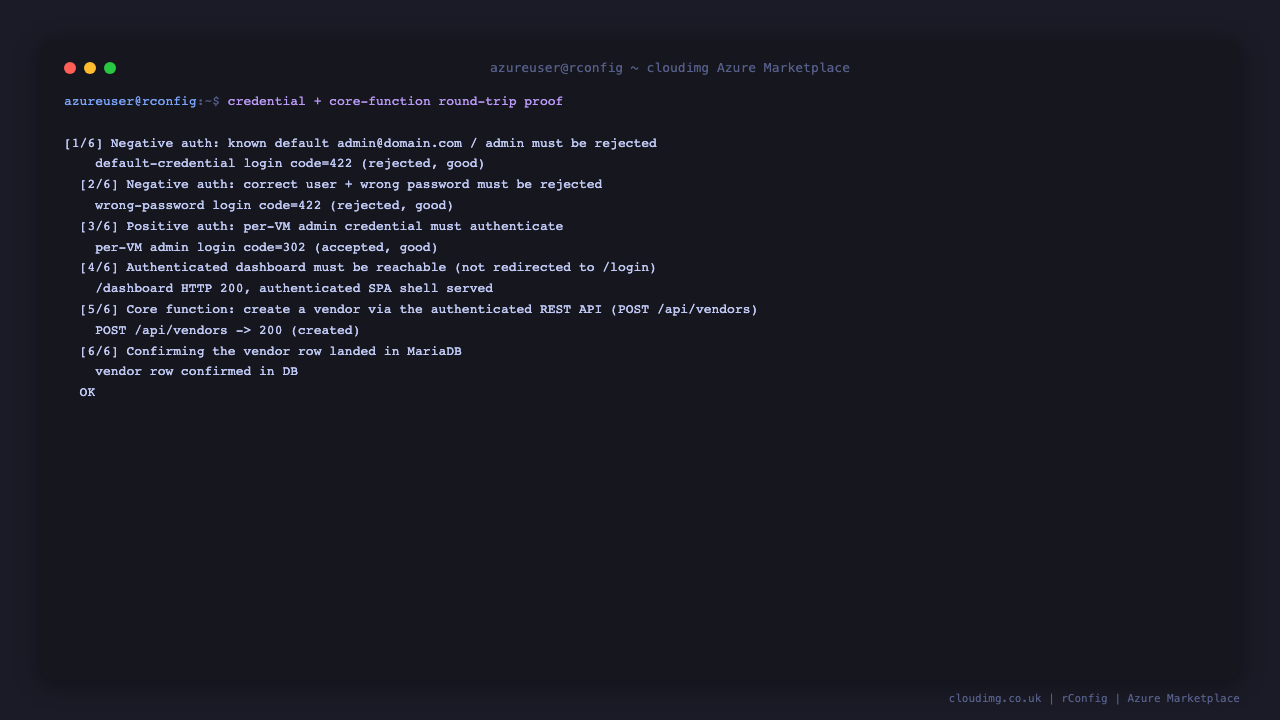 Credential and core-function round-trip proof