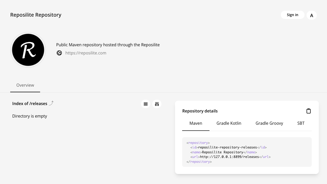 Reposilite repository browser