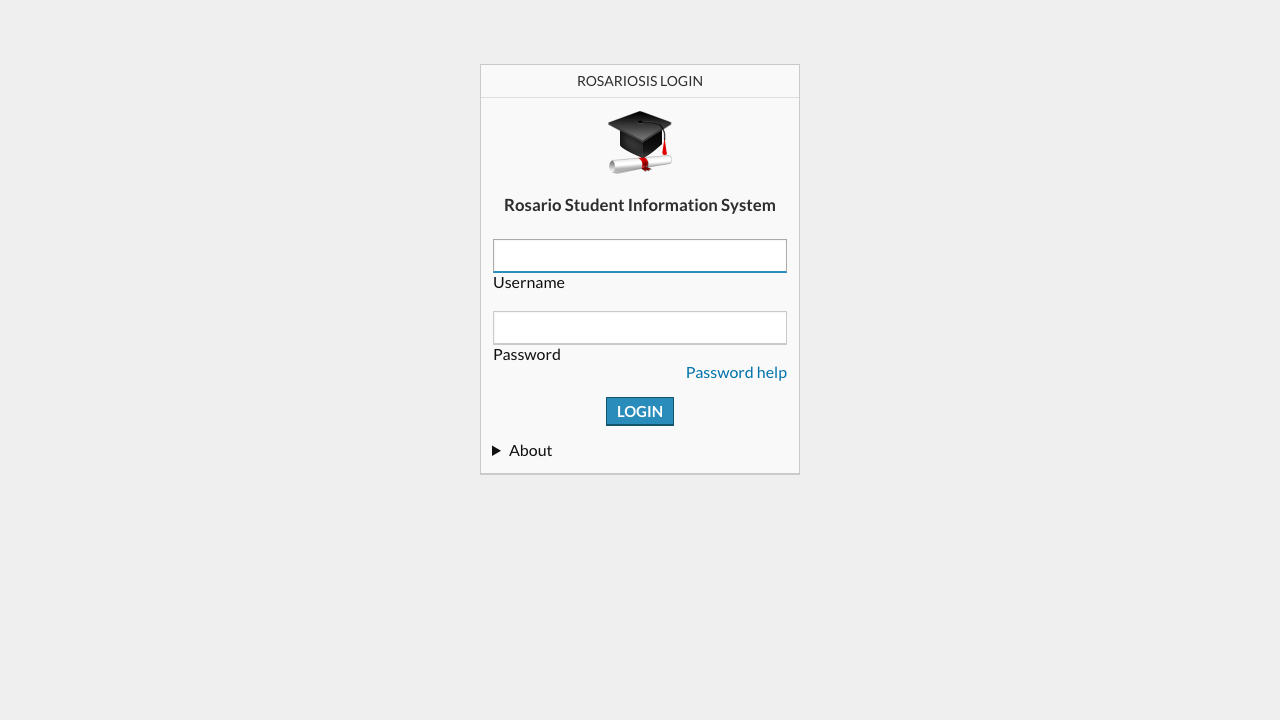 The RosarioSIS sign-in page served over HTTPS