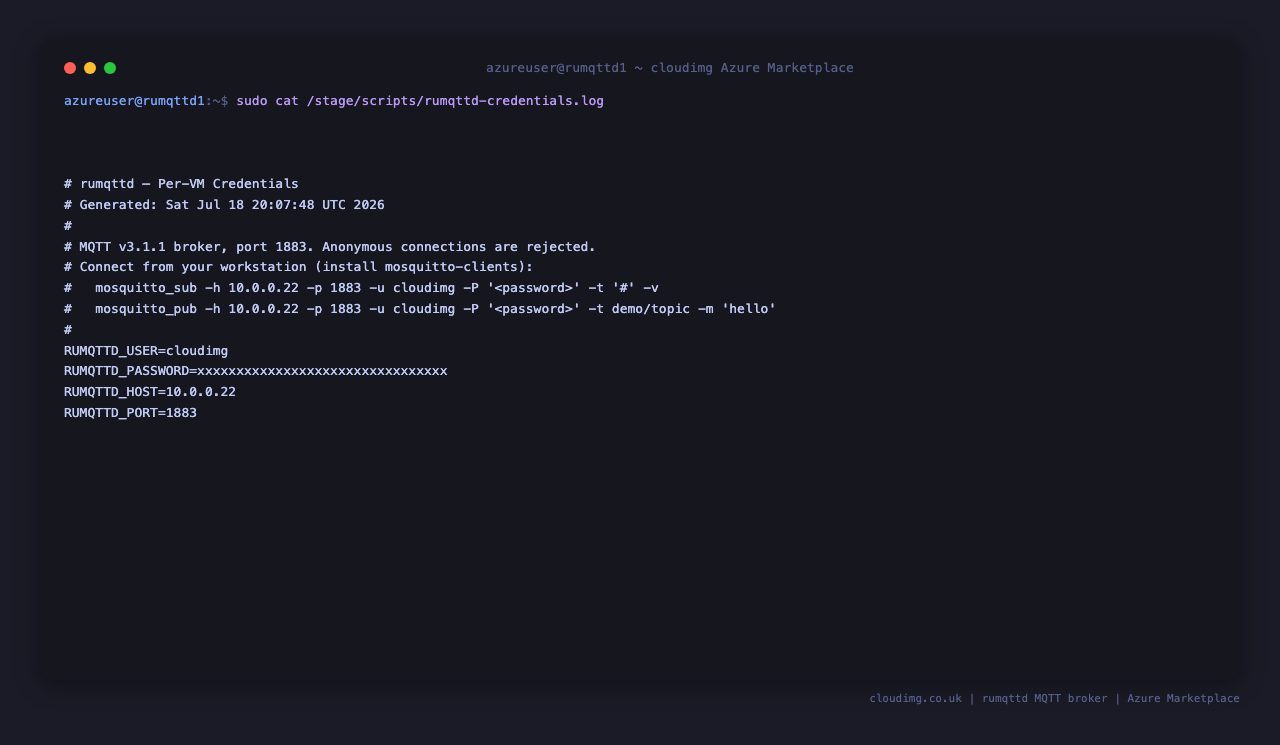 Per-VM cloudimg credential in a 0600 root-only file; password unique to this VM