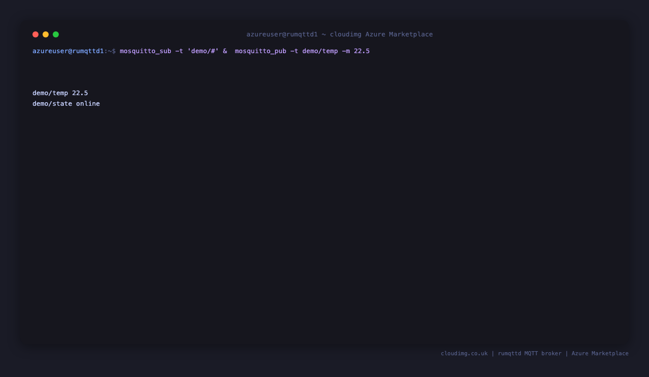 Authenticated pub/sub round-trip: subscriber on demo/# receives demo/temp and demo/state