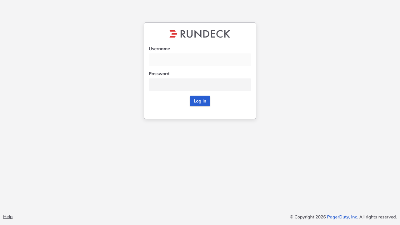 The Rundeck login page served through nginx on port 80