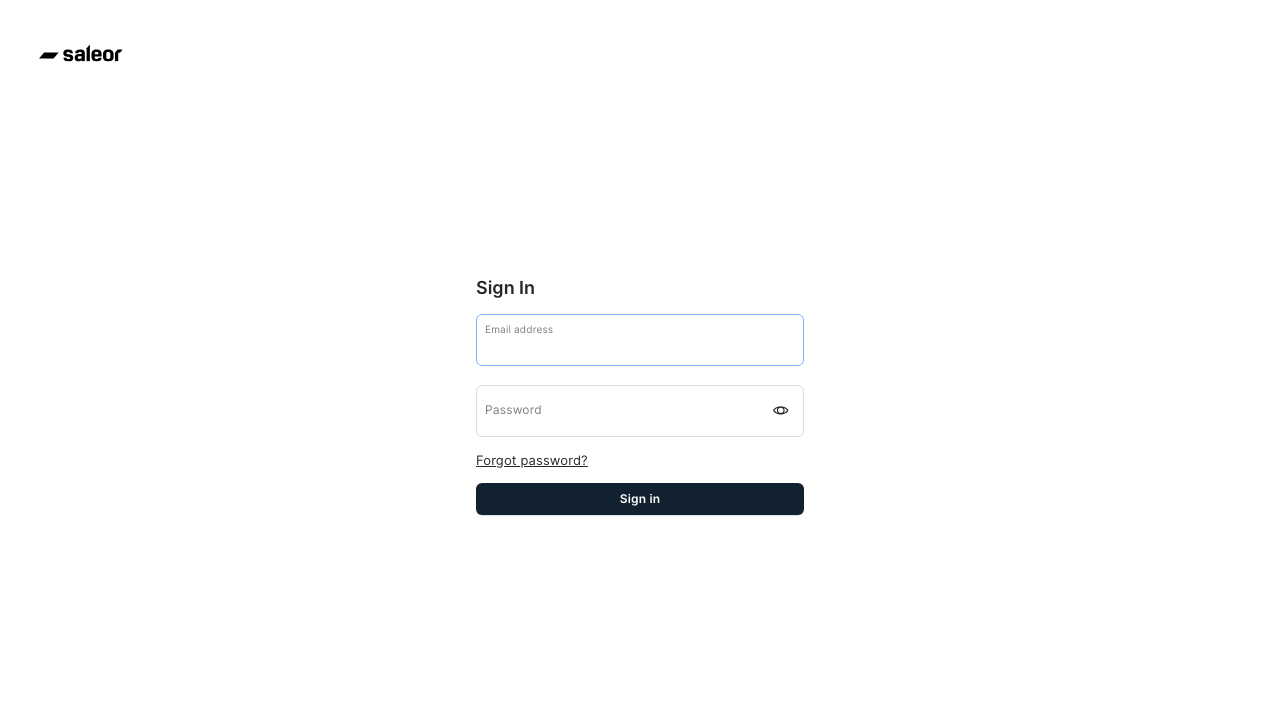Saleor Dashboard sign-in screen