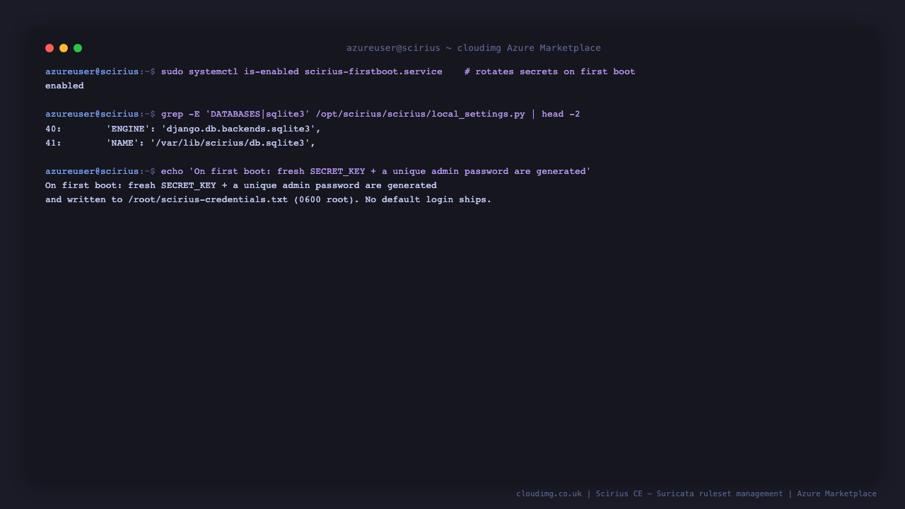 Secure by default: first boot rotates every secret