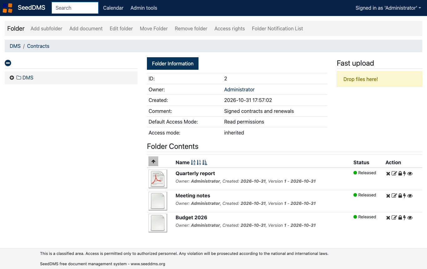 A folder with three documents