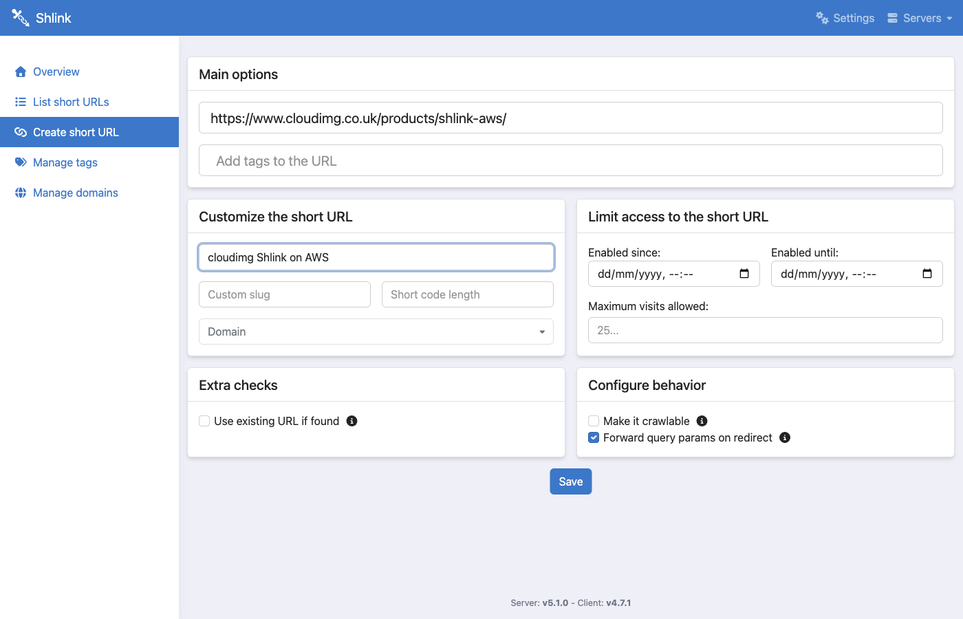 Create a short URL