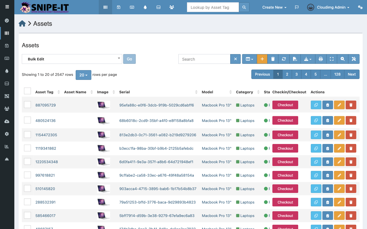 Asset listing