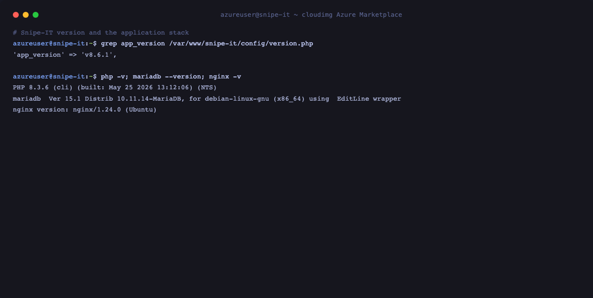 Version and application stack