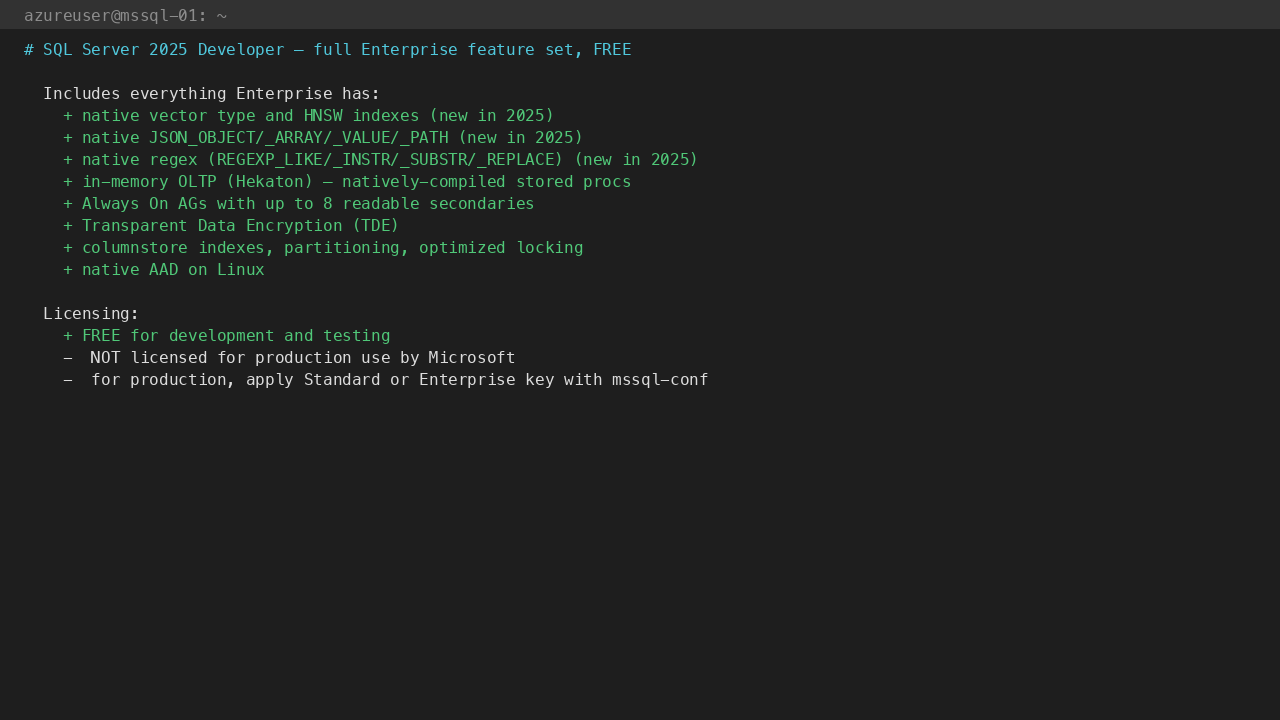 sudo /opt/mssql/bin/mssql-conf setpid prompts for the 25-character Standard product key from your Volume Licensing agreement
